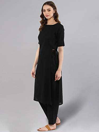 Women's Cotton Slub Straight Kurta with Pants2