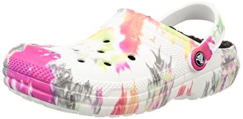 Crocs Classic Lined Tie-dye Clog, Zuecos Unisex adulto, Blotched Tie Dye, 36/37 EU