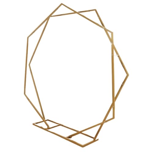 8ft Dual Geometric Shaped Gold Metal Hexagon & Heptagon Wedding Arch