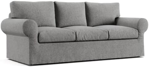 Comfort Works Custom Ektorp Sofa Cover, Replacement Slipcover Compatible with IKEA Ektorp 3-Seater Sofa (Tweed Grey)
