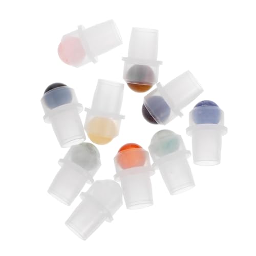 YOSADIER 10個精油瓶用 天然翡翠ローラーボール アロマ スキンケアに 香水オイル用オン アクセサリー 使いやすく漏れ防止デザイン