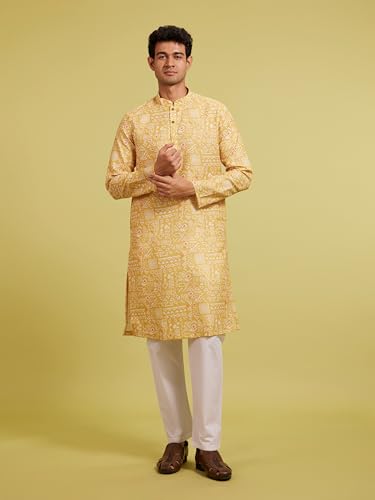 Image of DIWAS BY MANYAVAR Men's Cotton Blend Printed Kurta (1pc)