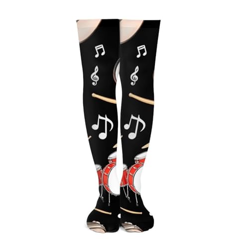 HEBVASS Comfortable Compression Socks Men Rock Drum Stand,
