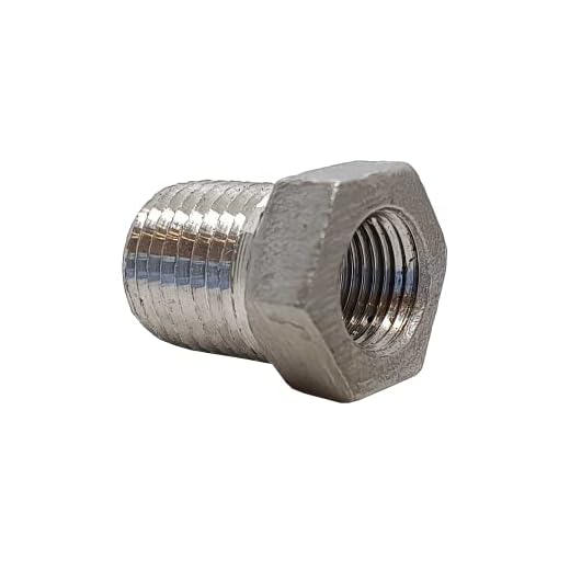 AF Hydro Stainless Steel SS316 Reducing Hex Bushing Pipe Fitting, 3/4'' NPT Male x 1/4'' NPT Female Thread, Pressure Rating up to 150 PSI, Class 150 Reducer Connector Adapter