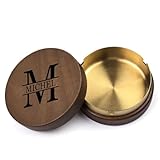 Gifterosity Personalized Wooden Ashtray with Lid Custom Name Letter Stainless Steel Liner Ashtray for Smokers Women Men Tabletop Accessories