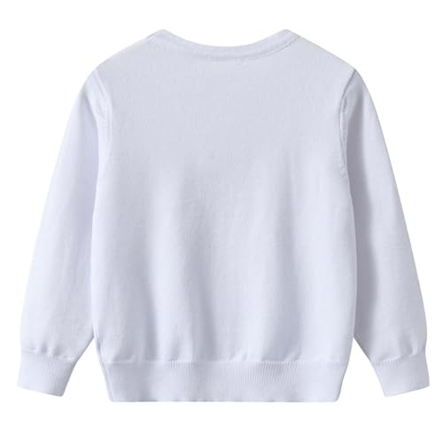 Kids Girls Open Front Cardigan V Neck Long Sleeve Knit Love Embroidery Comfortable Button Down Cardigan3