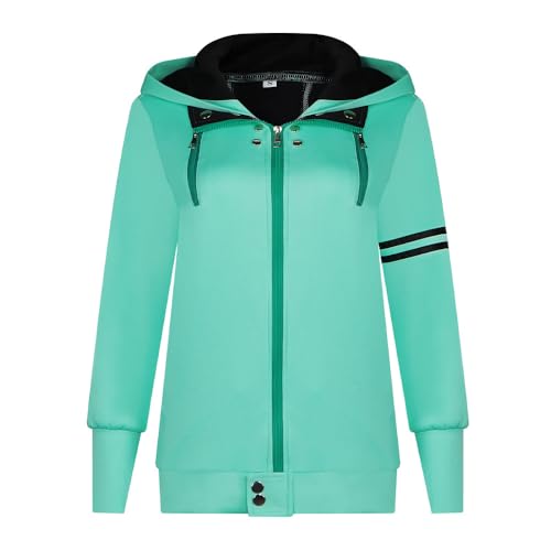 Yolmtbdg Anime Kaneki Ken Cosplay Costume Green Hooded Hoodie Coat Daily Leisure Party Suits (Green, L)