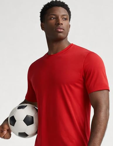 Image of 5 Pack Men's Active Quick Dry Crew Neck T Shirts | Athletic Running Gym Workout Short Sleeve Tee Tops Bulk