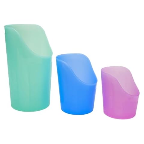 TalkTools CutOut Nosey Cups - Drinking Glass for Stable & Fixed Position, Special Drinking Cups, Therapy Training Cups, Motor and Coordination Support (All 3 Sizes (Pink, Blue & Green)) Cover