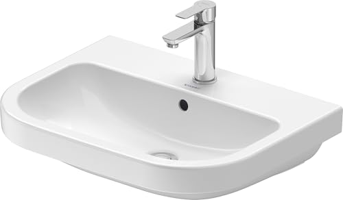 Duravit D-Code Waschtisch, mit Hahnloch, mit Überlauf, 600x460x165mm, Weiß Hochglanz, 2398600000