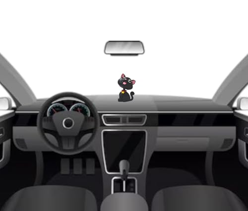 Image of AUGEN Cute Cat Black Bobblehead for Car Dashboard, Office Desk & Study Table (Pack of 1)