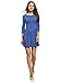 Produktbild oodji Ultra Damen Tailliertes Kleid mit 3/4-Ärmeln, Blau, DE 34 / EU 36 / XS