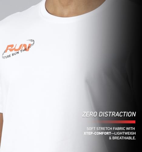 Image of XTEP Cool Technology (Superior Heat Dissipation Technology), Cool Family (Innovative Silky Material), Skin Friendly, Elastic Running T-Shirt for Men (Black)