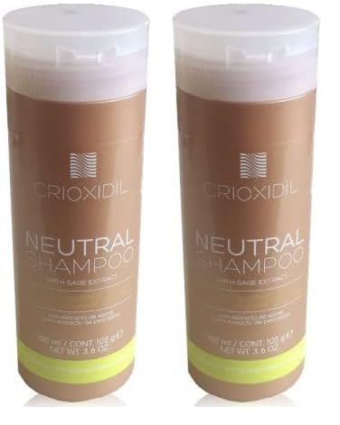CRIOXIDIL - Champú Neutro pH 5.5-100 ml - con Extracto de Salvia - para Todo Tipo de Cabellos - Sedosidad y Brillo - No Reseca el Cuero Cabelludo - Aporta Volumen al Pelo Fino (Paquete de 2)