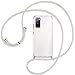 Produktbild mtb more energy® Handykette kompatibel mit Samsung Galaxy S20 FE (SM-G780, 6.5'') - Broken White - Smartphone Hülle zum Umhängen - Anti Shock Full TPU Case