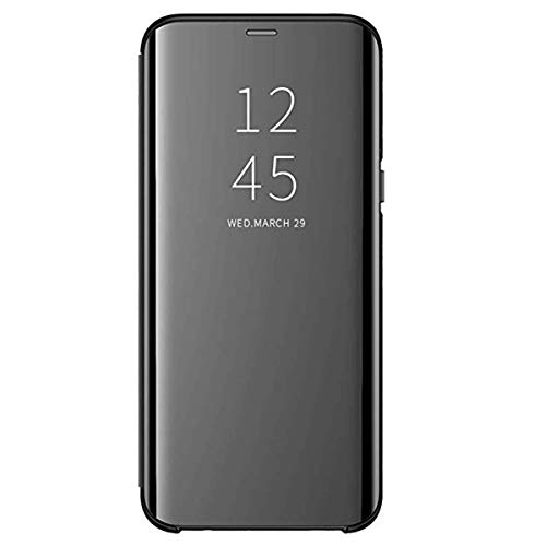 SGKITM Xiaomi 8 Mi Flip Case Mirror Clear View 360Â° Full Protection Hard PC Slim Shockproof Built in Kickstand Magnetic Xiaomi 8 Lite/Pro Cover for Smartphone Xiaomi Mi 8 SE (Black, 8)