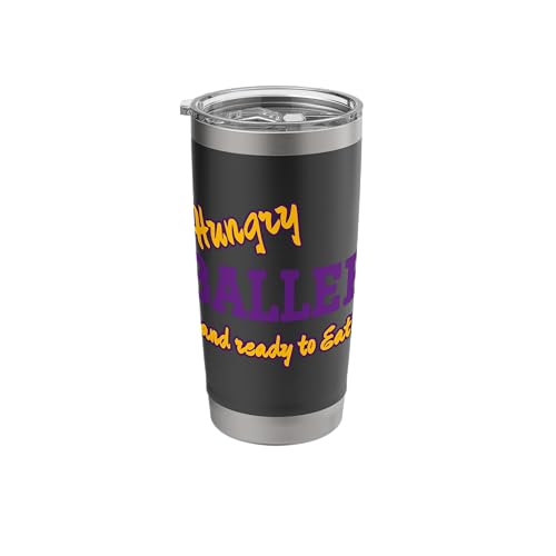 Hungry Baller that is ready to eat - purple/yellow Stainless Steel Insulated Tumbler
