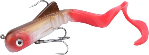 MIZUGIWA 8" Pike Musky Dawg Soft Bait White Belly Red Tail