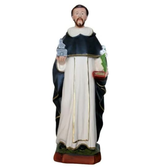 ArteSacraCaravaggio Statua di San Domenico Guzman cm 40 (15,74 inches) in resina decorata a mano di produzione artigianale italiana