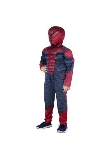 Image of BookMyCostume Red Blue Superhero Muscle Look Kids Fancy Dress Costume - Imported 3-4 yrs