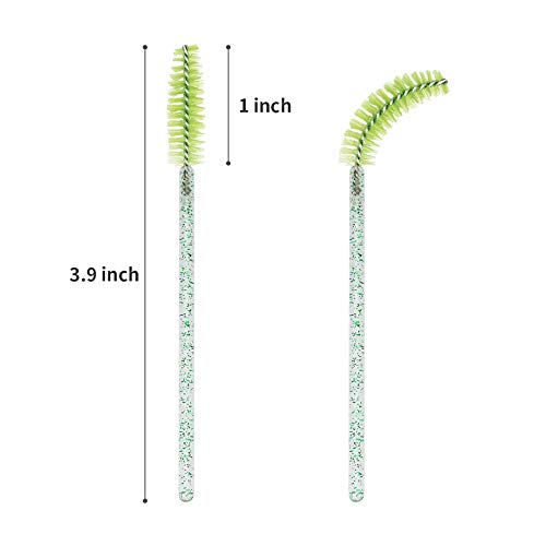 Image of CHEFBEE 100PCS Disposable Eyelash Spoolies Brush with Container, Green