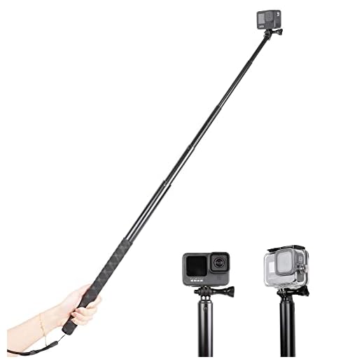 79inch Long Selfie Stick for GoPro 11 10 9 8 7 6 5 Blcak 4 Silver Go Pro Max Session, DJI Osmo Action 2,AKASO,Insta360 One R Cameras, 45-200cm Extendable Pole Monopod