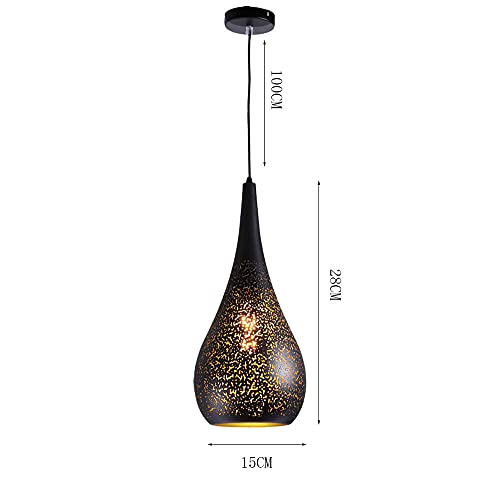 Plafon de suspension à 1 lumière tridimensionnelle en forme de gourde rétro en métal