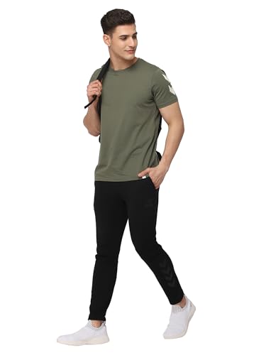 Image of hummel Legacy Round Neck Cotton Rich Half Sleeve Solid Regular fit Cottonpoly T-Shirt for Men Comfortable Soft Breathable Fabric Stretchable for Everyday Use Ideal for Casualwear