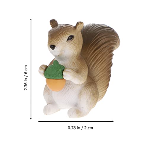 LUOZZY 8 peças estátua de esquilo miniatura miniatura esquilo topo de bolo estatuetas animais micro