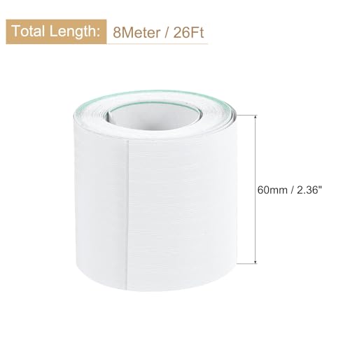 QUARKZMAN 1 Stk. selbstklebende Zierleisten, 60mm x 8m Melaminkanten-Band selbstklebend, PVC Möbelkantenband, Kantenband Kantenumleimer Furnier für Regalbretter/Holzplatten - Weiß