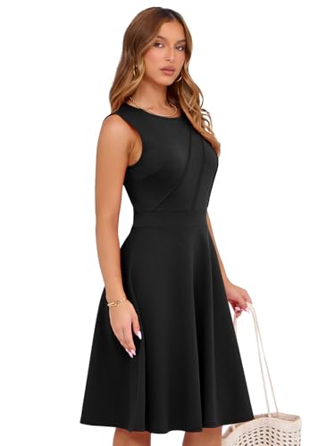 Sureple Womens Summer Cocktail Dresses 2025 Sleeveless Casual Fitted Tank Beach Swing A-Line Sundress2