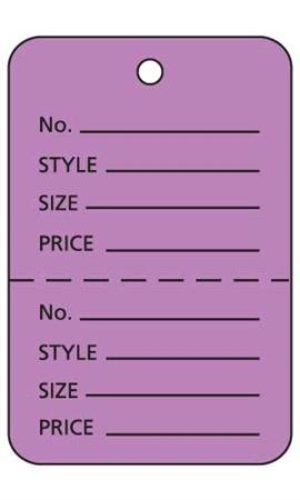Large Lavender 2 Part Perforated Price Coupon Tags / 1000