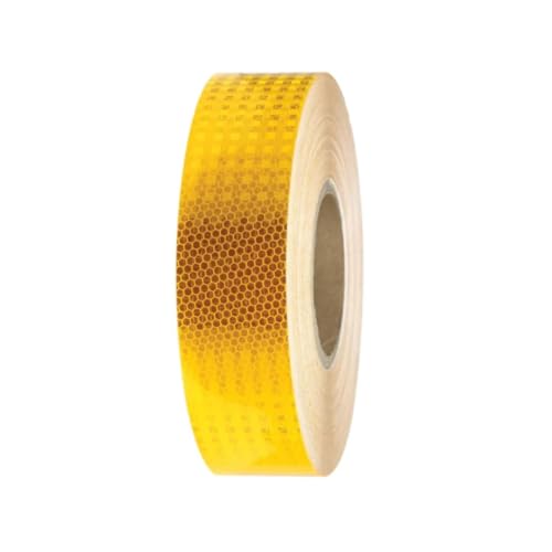 Image of Yellow Radium Reflective Tape 2 inch 5 MTR For Road Safety Night Safety Reflective Sticker High Intensity Conspicuity Waterproof Warning