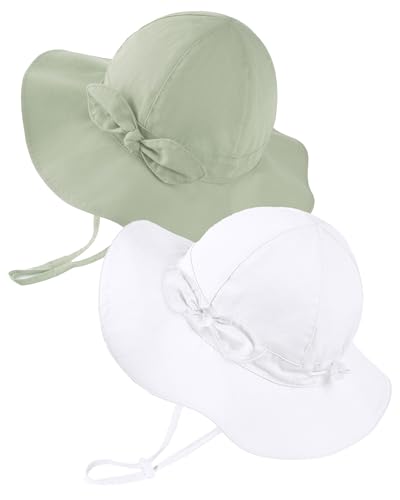 Image of FURTALK Baby Sun Hat Toddler Girls Bucket Beach Hat Wide Brim UPF 50+ Adjuatable Travel Beach Essentials