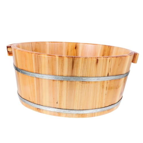 VALICLUD Bañera De Pies Multifuncional De Madera Lavabo Para Pies De Doméstico y Exterior Con Mango Ampliado y Duradero Para Sauna y Cuidado Personal