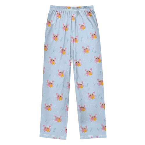 ALAZA Crab Star Blue Cartoon Pajama Lounge Pants Long Sleep Pajama Bottoms with Pockets2