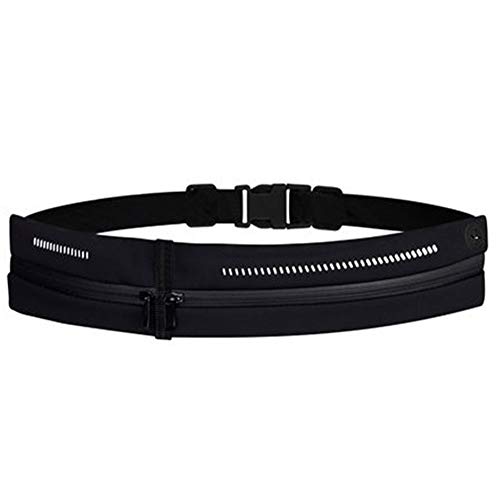 MOAMG Running Belt Water Resistant Waist Pack Dual Pockets Design Fanny Pack Adjustable Fitness Pouch Zipper Pockets Workout Belt Apply 6-Inch Mobile Phone Wallet, Etc.
