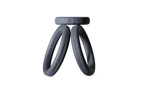 Perfectfit Brand Xact-Fit Play Zone Cock Ring Kit, Stackable, Silicone, Multiple Sizes, Firm Fit, Durable, Set Of 9 Rings With Sturdy Storage Cone #TOP2