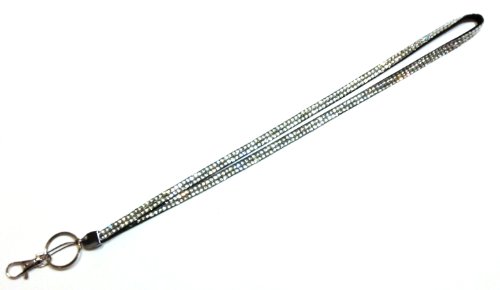 Sparkles! Clear Silver Color Crystal Rhinstone Lanyard! Gift for Registered Nurse, Teachers, Graduate, Anyone Who Wears Id or Casual Wear