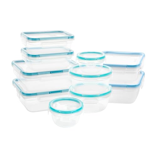 Snapware Total Solutions (10-Pack, Mixed Sizes) Plastic Food Storage Containers Set, Airtight & Leakproof Locking BPA-Free Lids Tupperware, Freezer Dishwasher Microwave Safe