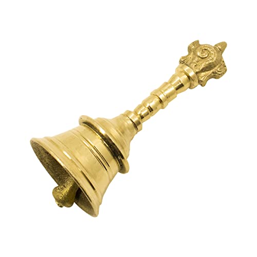 Image of Spillbox Traditional Brass Pooja Bell /Ghanti for Pooja /Worship for Temple Home - 4 inch inch ShankChakra
