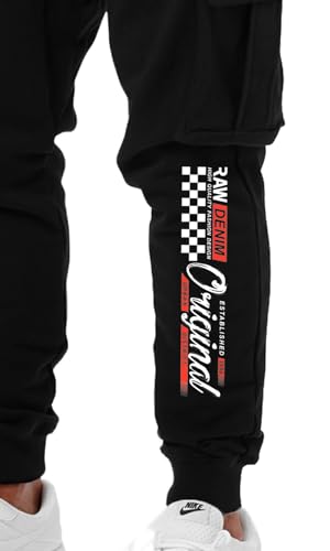 Image of JUGULAR Men's Regular Fit low Rise Cotton Solid Stylish Cargo Track Pants