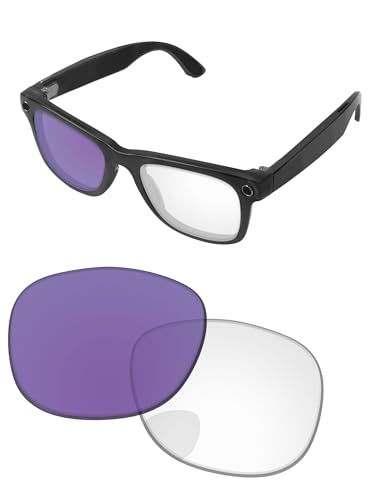 Image of Replacement Lenses for Ray-Ban Meta Wayfarer RW4008 & RW4012 53mm AI Glasses - Photochromic, Anti Blue Light Lens