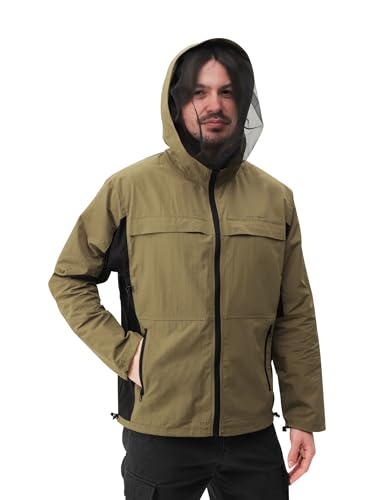 Relexit Mosquito Jacket with Ice Packs Zipper Bug-Proof Shirt Durable Mosquito Net Suit Proof Clothing for Garden Hiking M