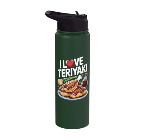 I Love Teriyaki Chicken Sauce Plate Stainless Steel Insulated Water
