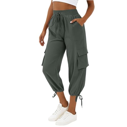 Pantalon cargo 3/4 femme en coton léger pour l'été et la plage
