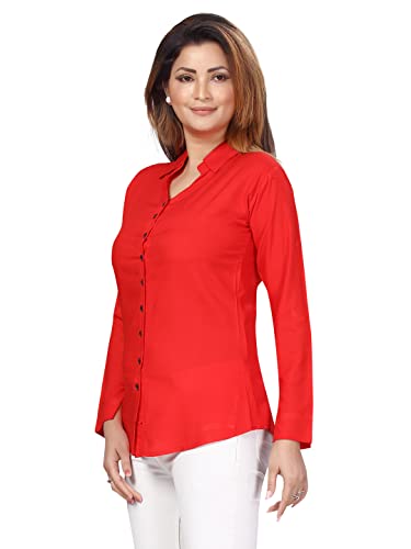Image of muhuratam Women's Regular Fit Shirt (SH-W-2002 Red S)