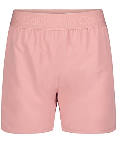 Calvin Klein Girls' Performance Running Shorts, Quick-Drying Mesh, Elastic Waistband & Pull-On Style, Rose Tan Tulip, 12-14