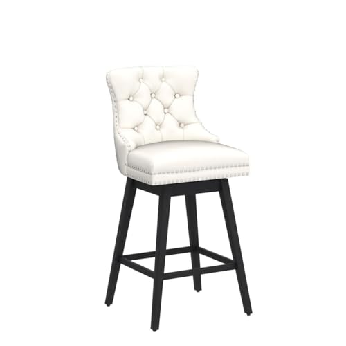 Image of Beige Swivel Bar Stools, Velvet Counter Height Bar Stools Set of 4