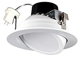 Low Voltage Dimmable Adjustable Round LED 4' Downlight 12V, 8.5W, 620 Lumens, Fits Most MR-16 4inch cans and Works only with Magnetic Transformer